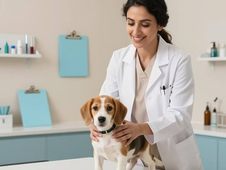 Veterinarian providing lifelong care support